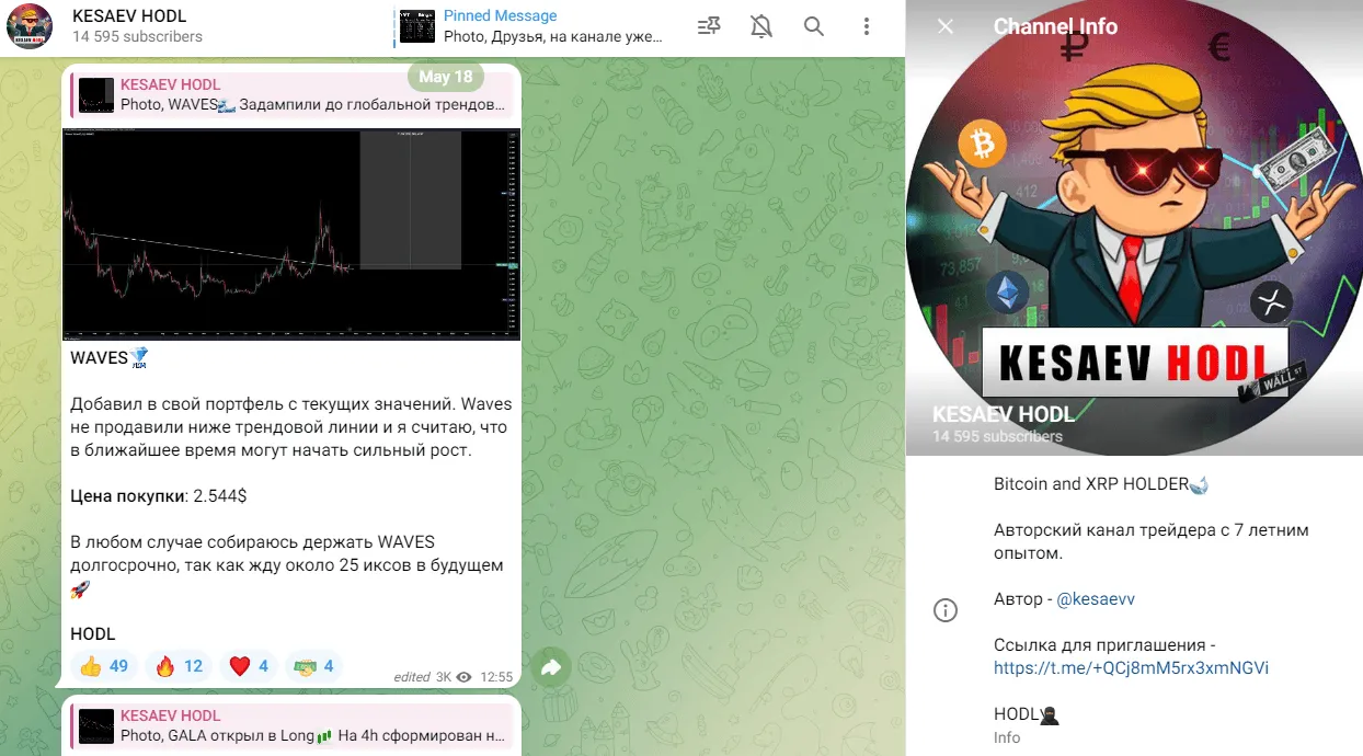 Телеграм-канал Kesaev Hodl